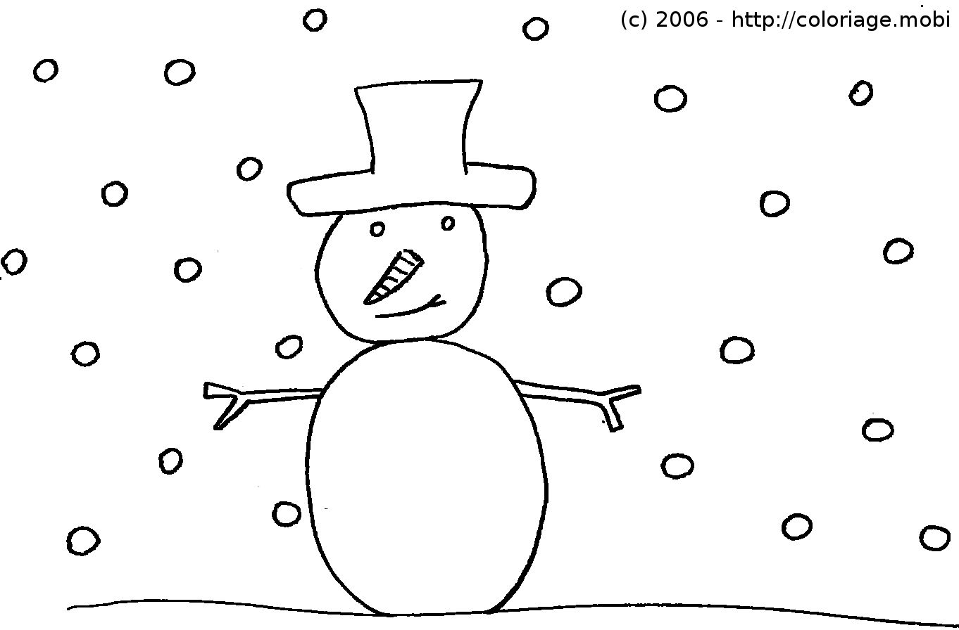 Coloriage  Bonhomme de Neige