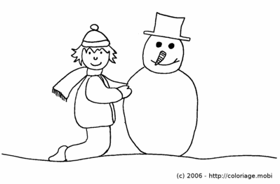 Un bonhomme de neige et un enfant heureux&nbsp;! -- 23/12/06