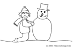 Un bonhomme de neige et un enfant heureux&nbsp;! -- 23/12/06